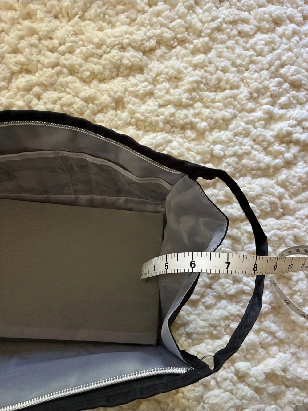 Black Quilted Makeup Organizer Pouch - Compact Travel Cosmetic Bag